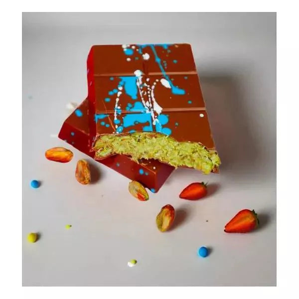 Dubai Chocolate Viral Kunafa Pistachio Kunafe Dark Chocolate Bar - 180g