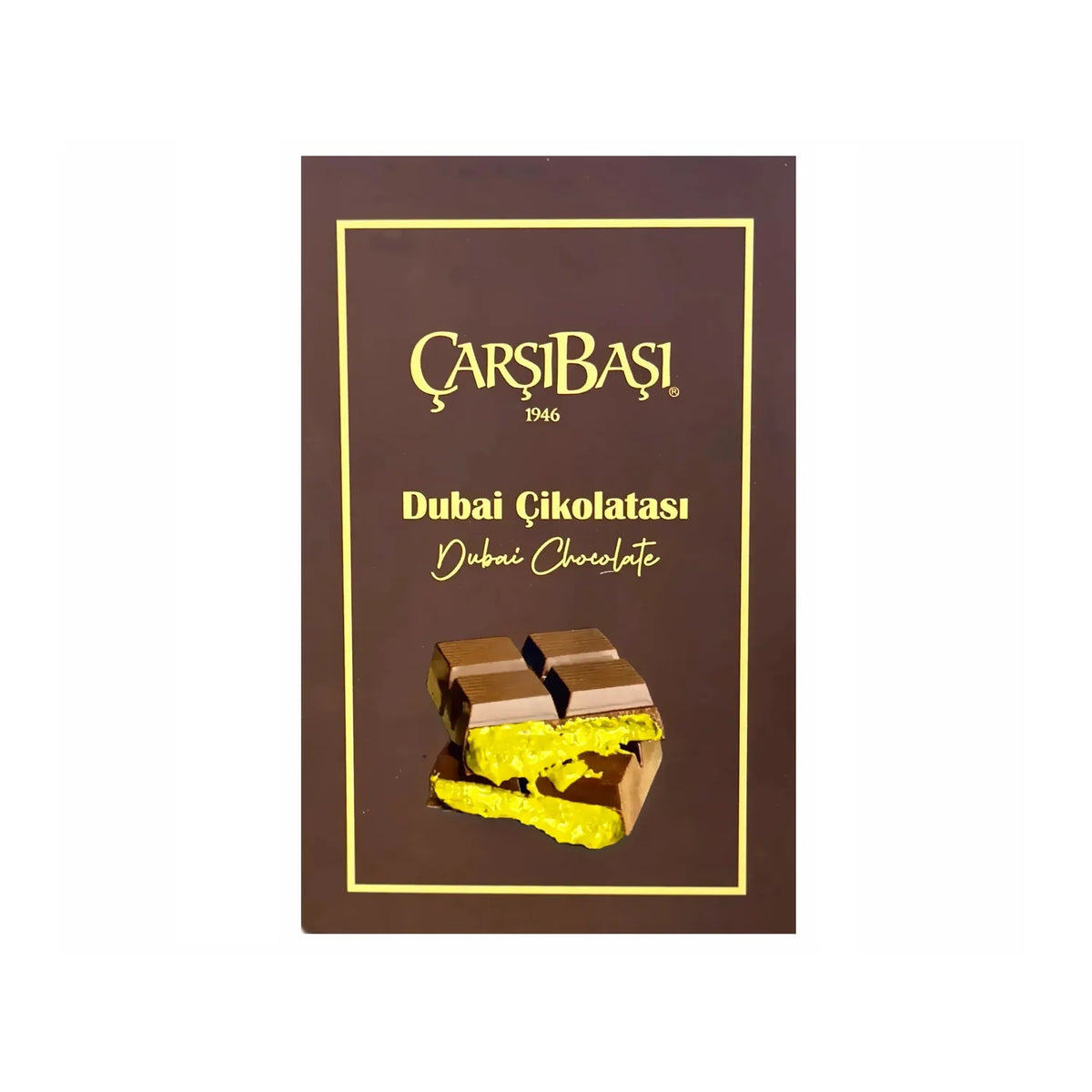 Carsibasi Dubai Chocolate Pistachio Bar 195 Grams Import