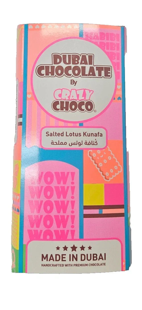 CRAZY CHOCO DUBAI CHOCOLATE - Salted Lotus Kunafa - 180g